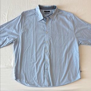 Nautica Blue Casual Button Down Shirt Relaxed Fit